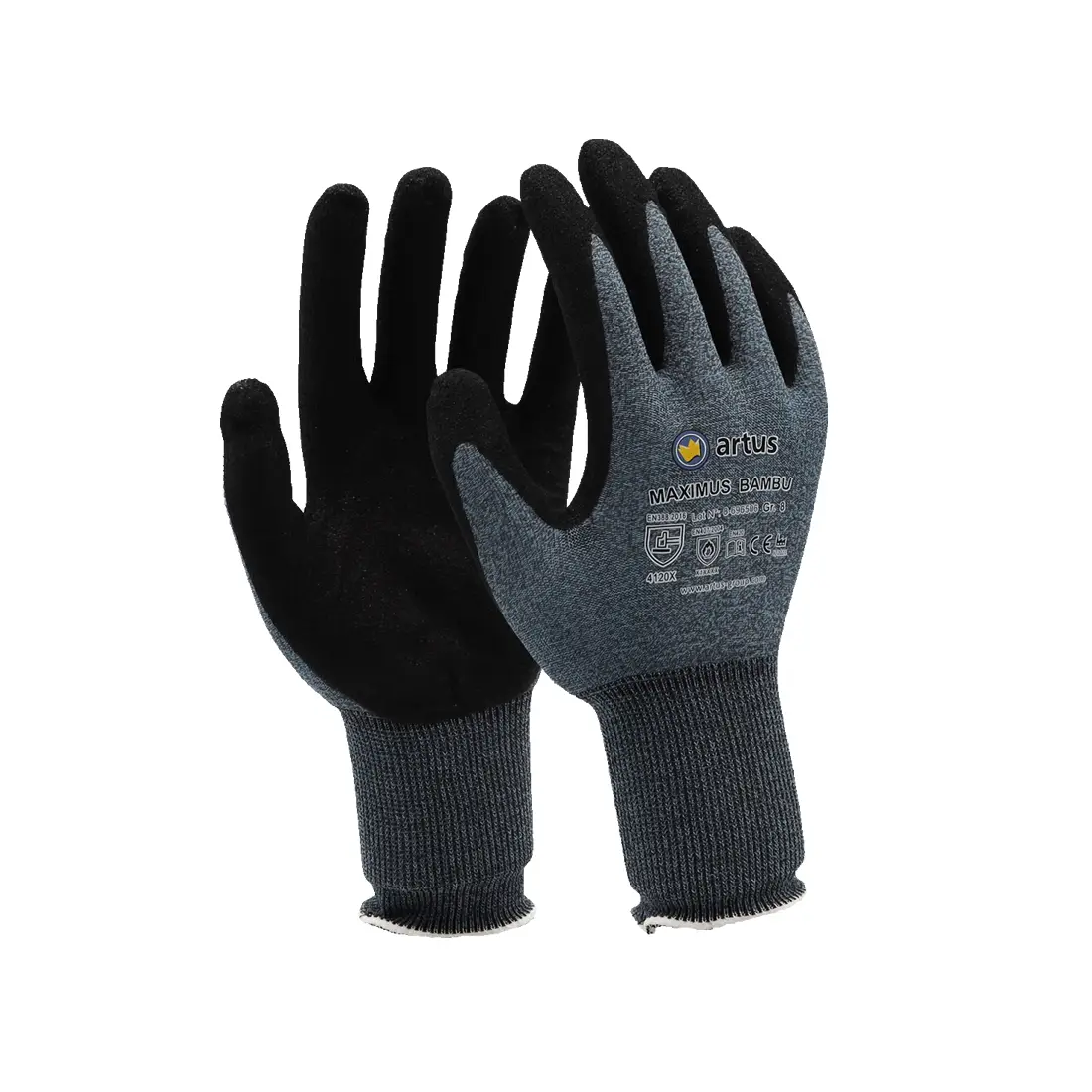 ARTUS - Montagehandschuh Maximus Bambu grau/schwarz