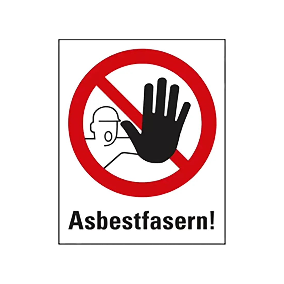 Kunststoff-Schild "Asbestfasern" 700x500x1mm wei?/rot/schwarz