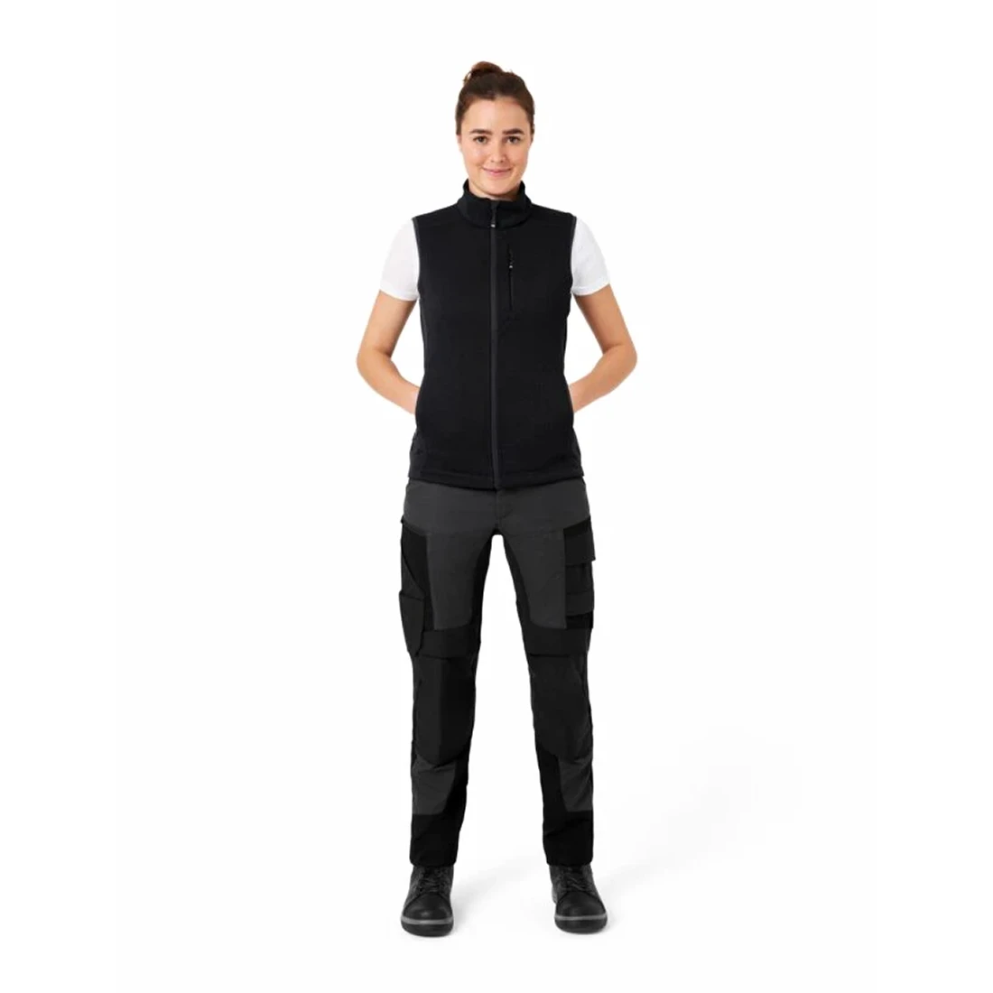 FHB - Strickfleeceweste ELSA Damen schwarz