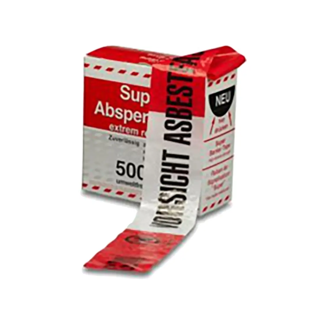 Absperrband "Vorsicht Asbestfasern!" 500x80mm rot/wei?