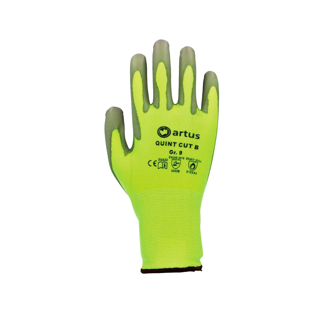 ARTUS - Schnittschutzhandschuh Quint CUT B neongelb/grau