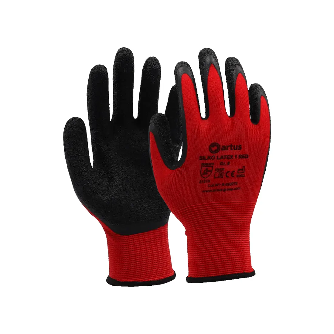 ARTUS - Montagehandschuh Silko Latex 1 Red rot/schwarz