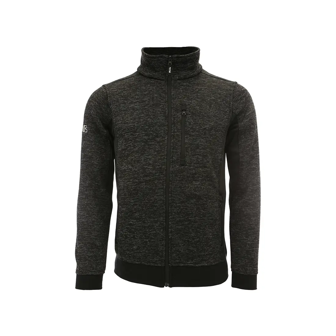 JOB - Strickfleecejacke POTSDAM schwarz/grau meliert