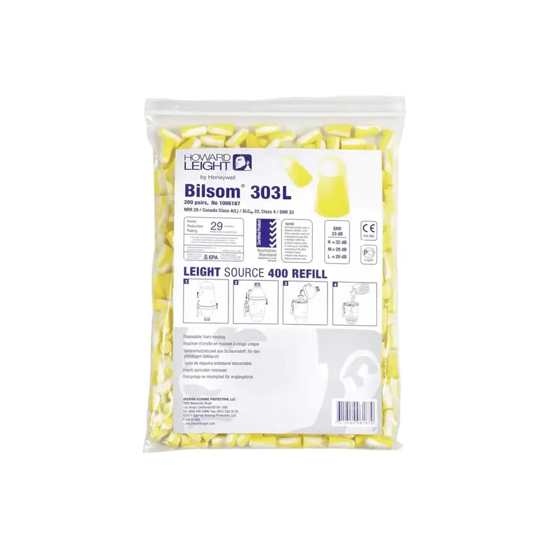 BILSOM - Geh?rschutzst?psel 303L Refill gelb/wei?
