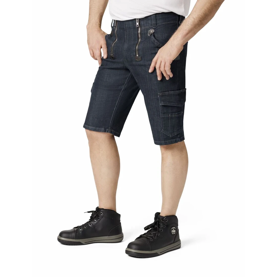 FHB - Zunftbermuda VOLKMAR Streatchjeans schwarzblau