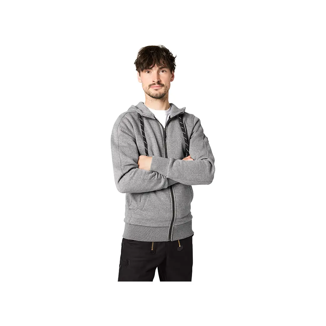 FHB - Sweaterjacke BENNO mit Kapuze grau