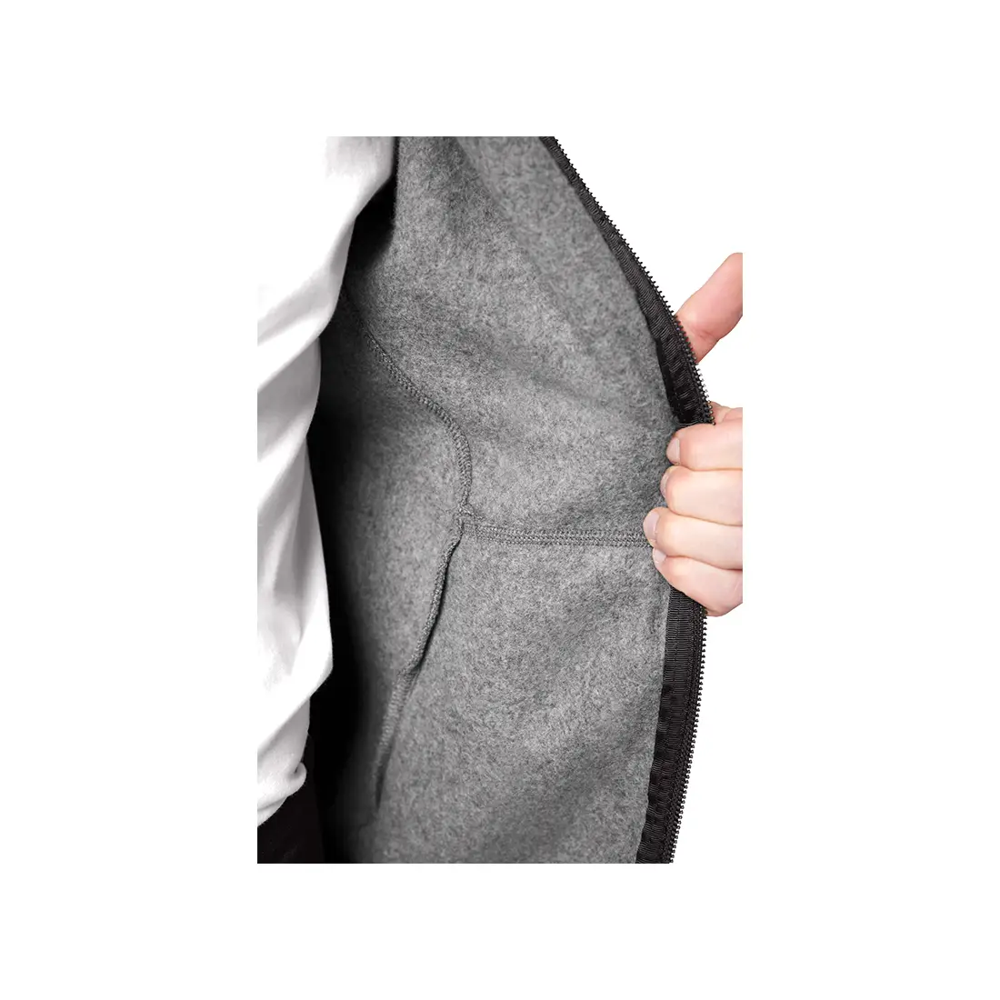 FHB - Sweaterjacke BENNO mit Kapuze grau