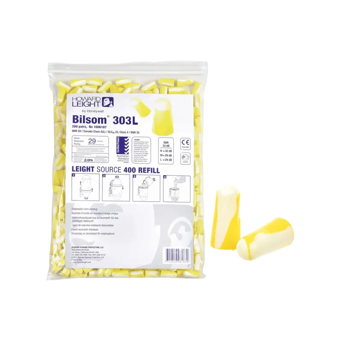 BILSOM - Geh?rschutzst?psel 303L Refill gelb/wei?